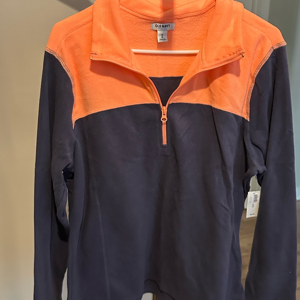 Old Navy Dark Blue and Orange Half Zip